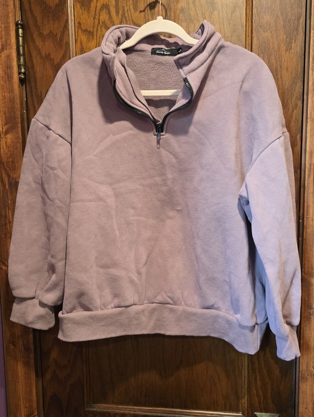 Trendy Queen Dusty Rose Half-Zip Pullover Sweater